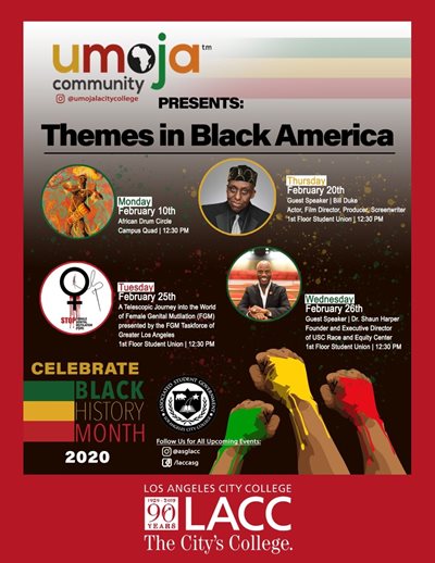 2020 Black History Month: Themes in Black America Flyer