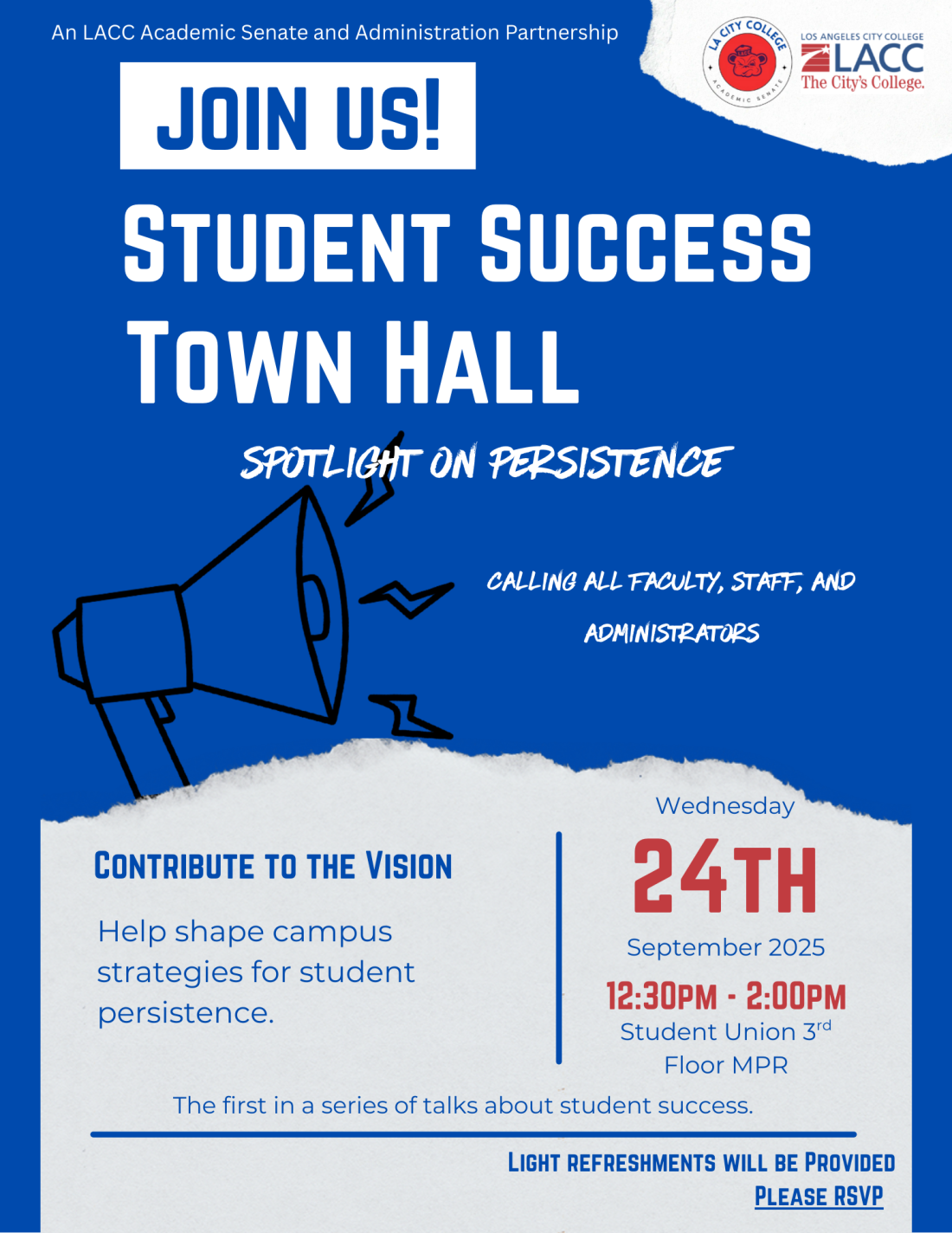 Student Success Town Hall: Spotlight on Persistence flyer